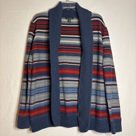 Lauren Ralph Lauren Sweaters - LRL Ralph Lauren Jeans Co Cardigan Women's Blue Red  Striped Aztec Open Size XL
